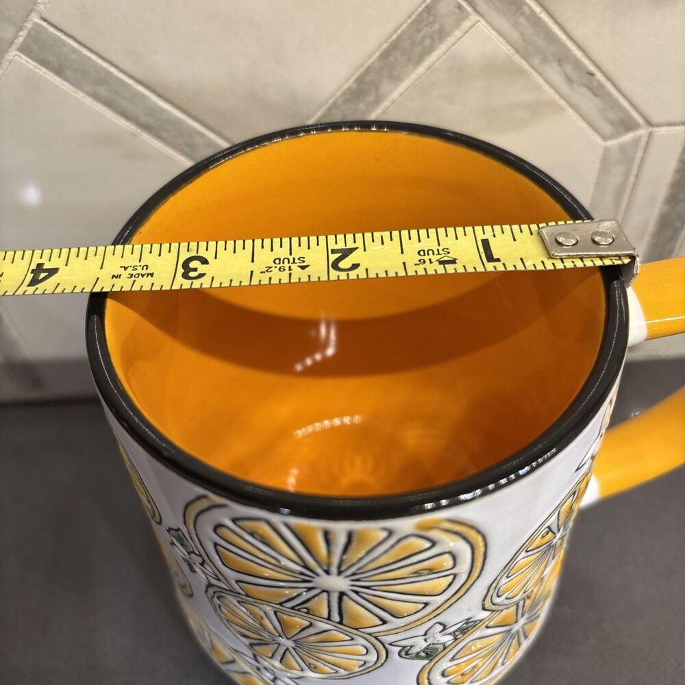Spectrum Designz Orange Ceramic Mug Black Rim & Orange Inside Rim Coffee Tea - Picture 7 of 7